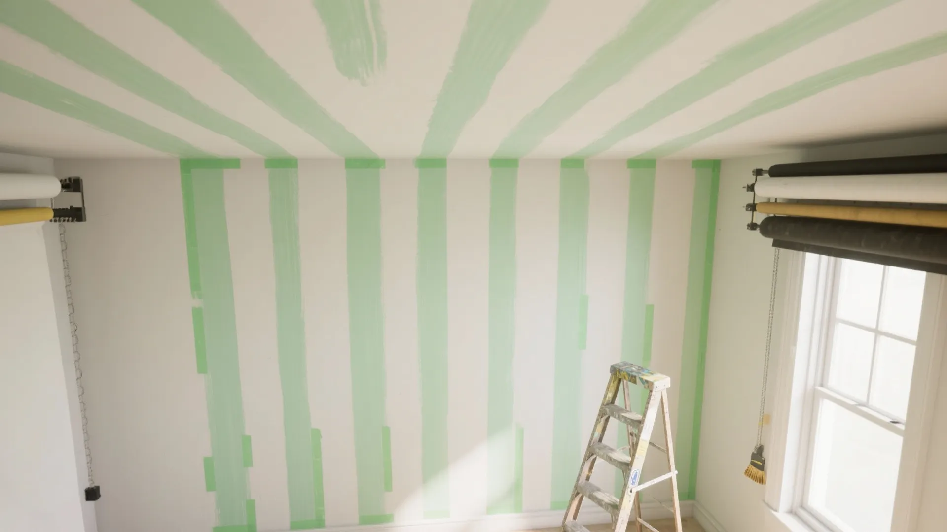 4. Pastel Stripes to Make Ceilings Higher