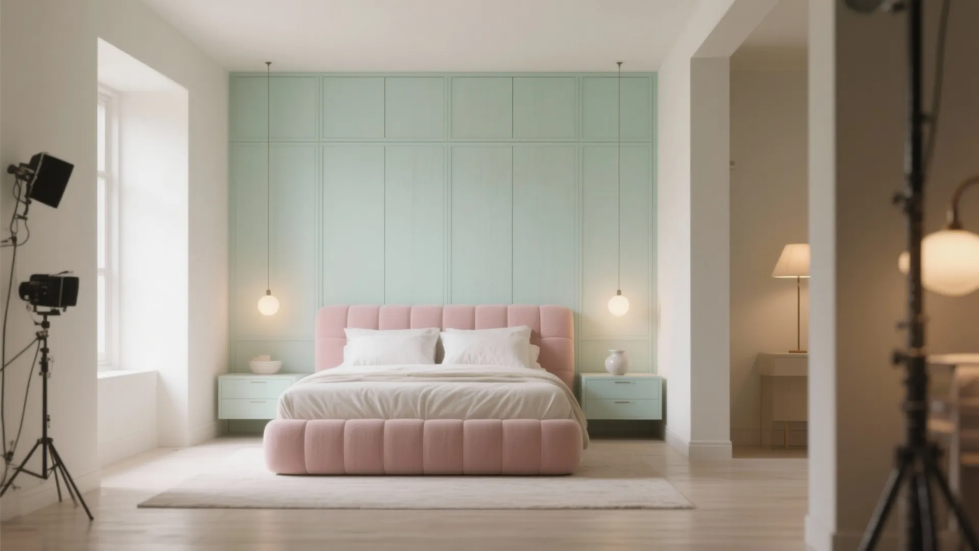 Pastel Accents on a White Canvas