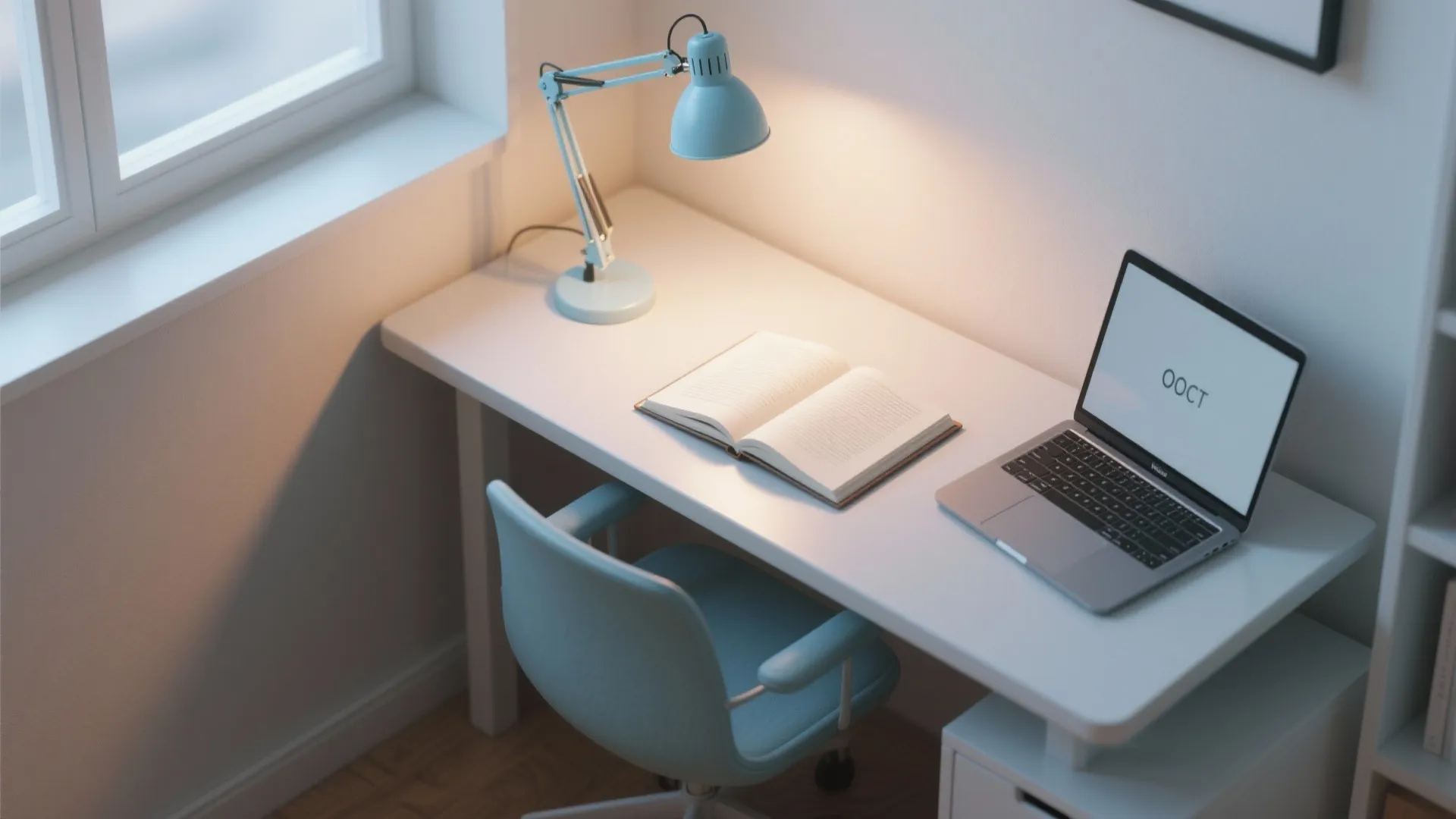 3. Adjustable Task Lamp in Pastel Blue