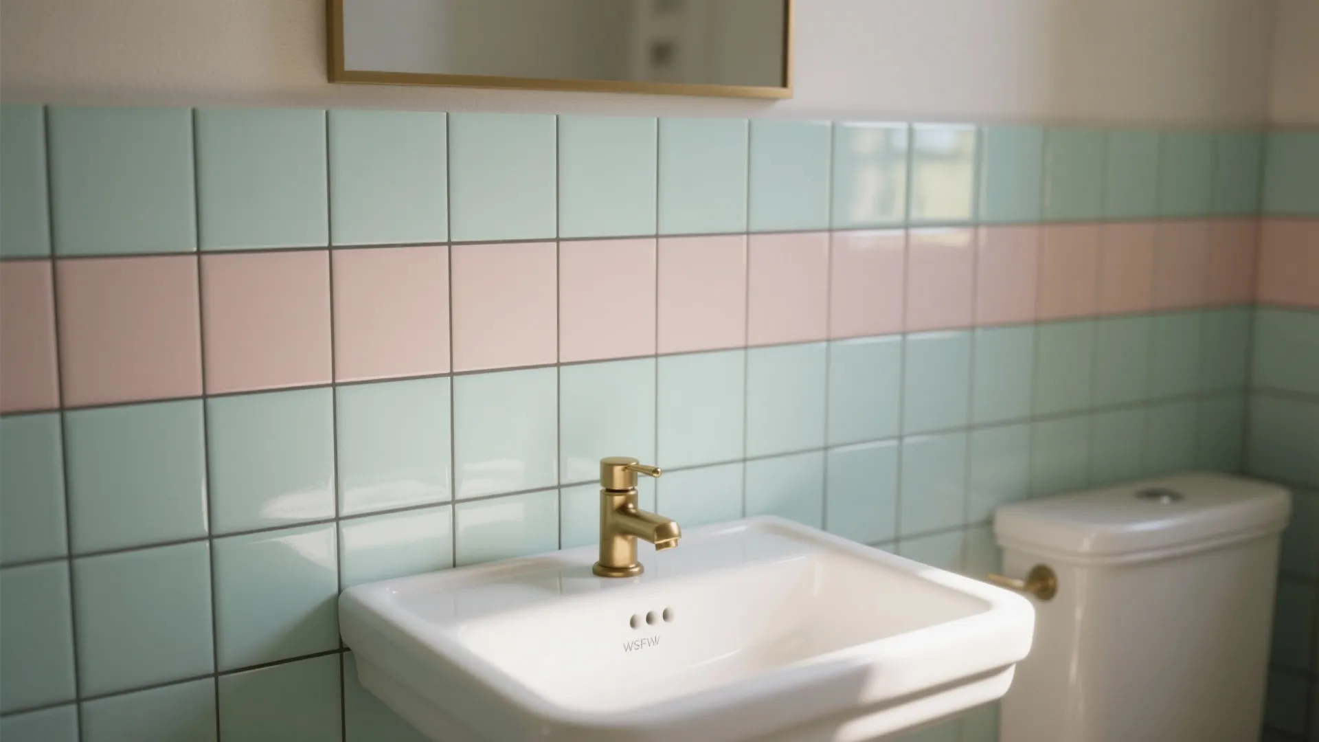 1. Pastel Tile Accent Wall