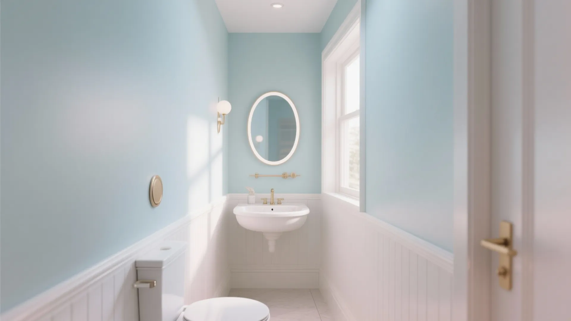 2. Soft pastel with contrasting trim