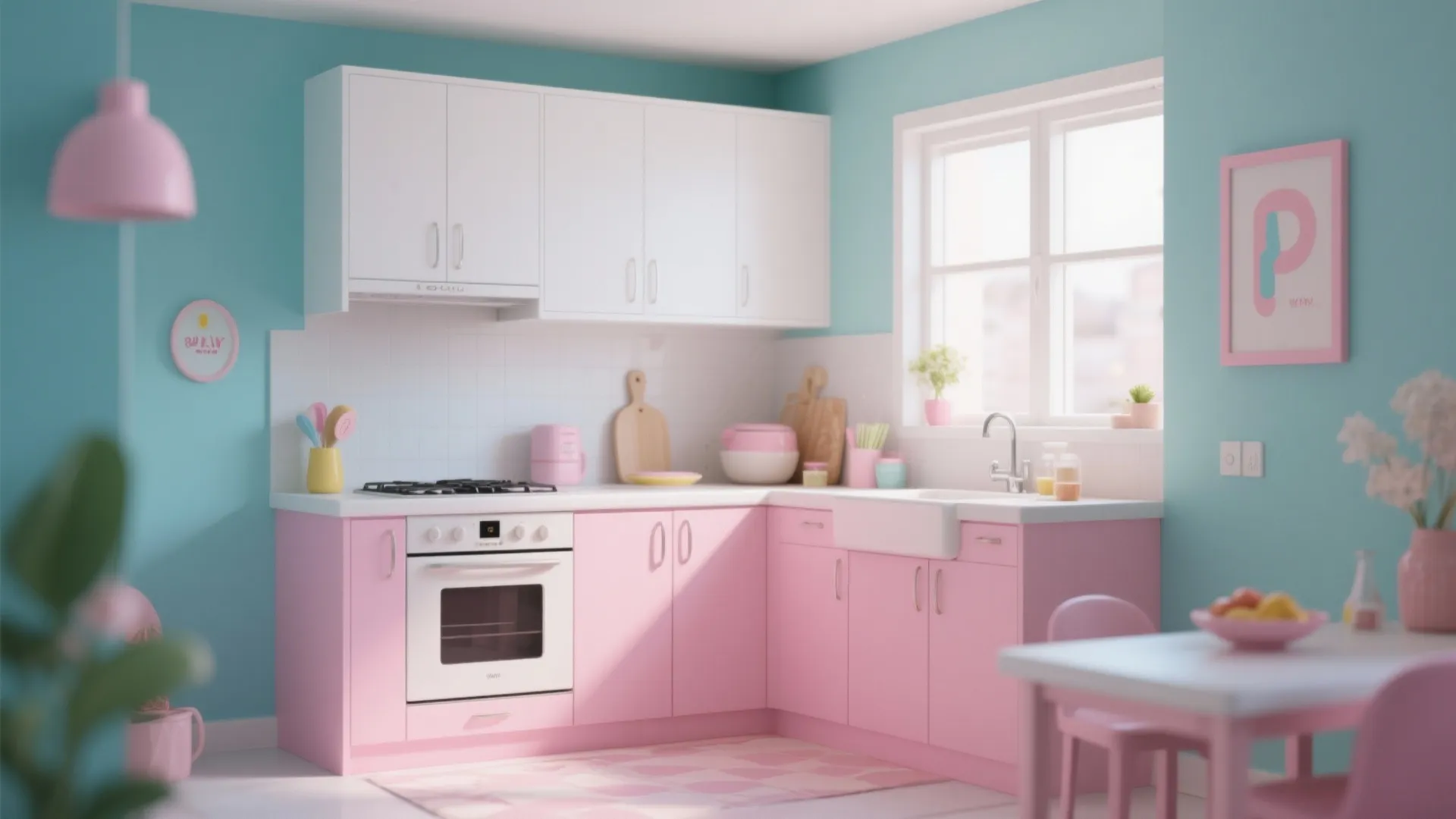 6. Pastel Pink & White