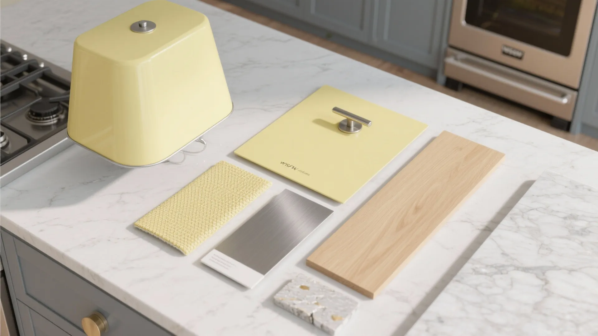 Soft Pastel Yellow Shades to Balance Cool Appliances