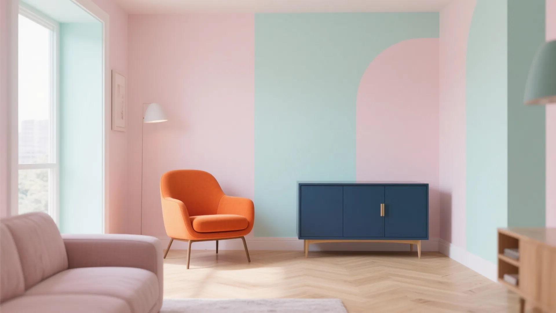 4. Pastels + One Bold Accent: Soft Meets Statement