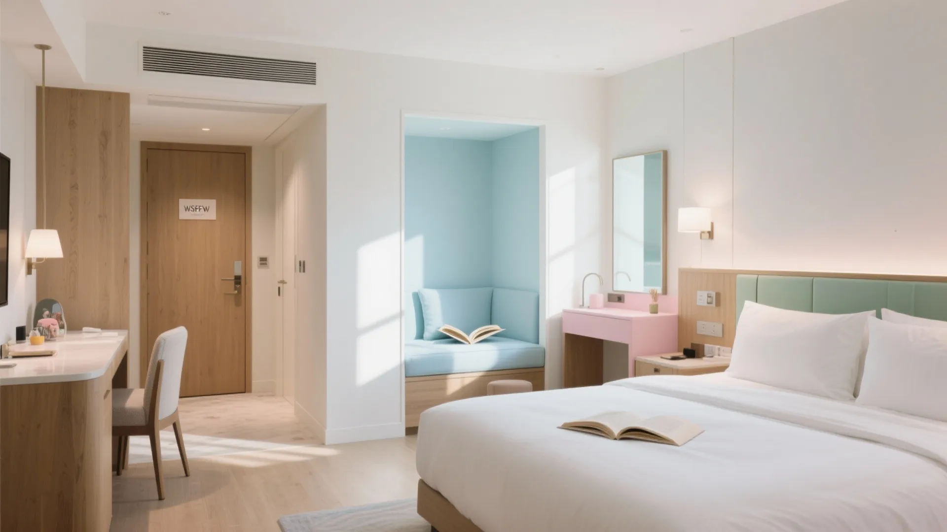 Soft Pastels + Warm White (Family-Friendly)