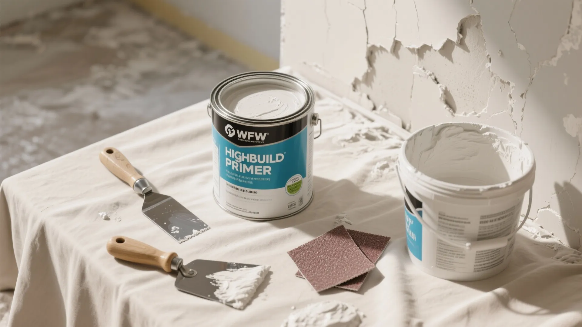 2. Patch smart: high-build primers and flexible skim coats