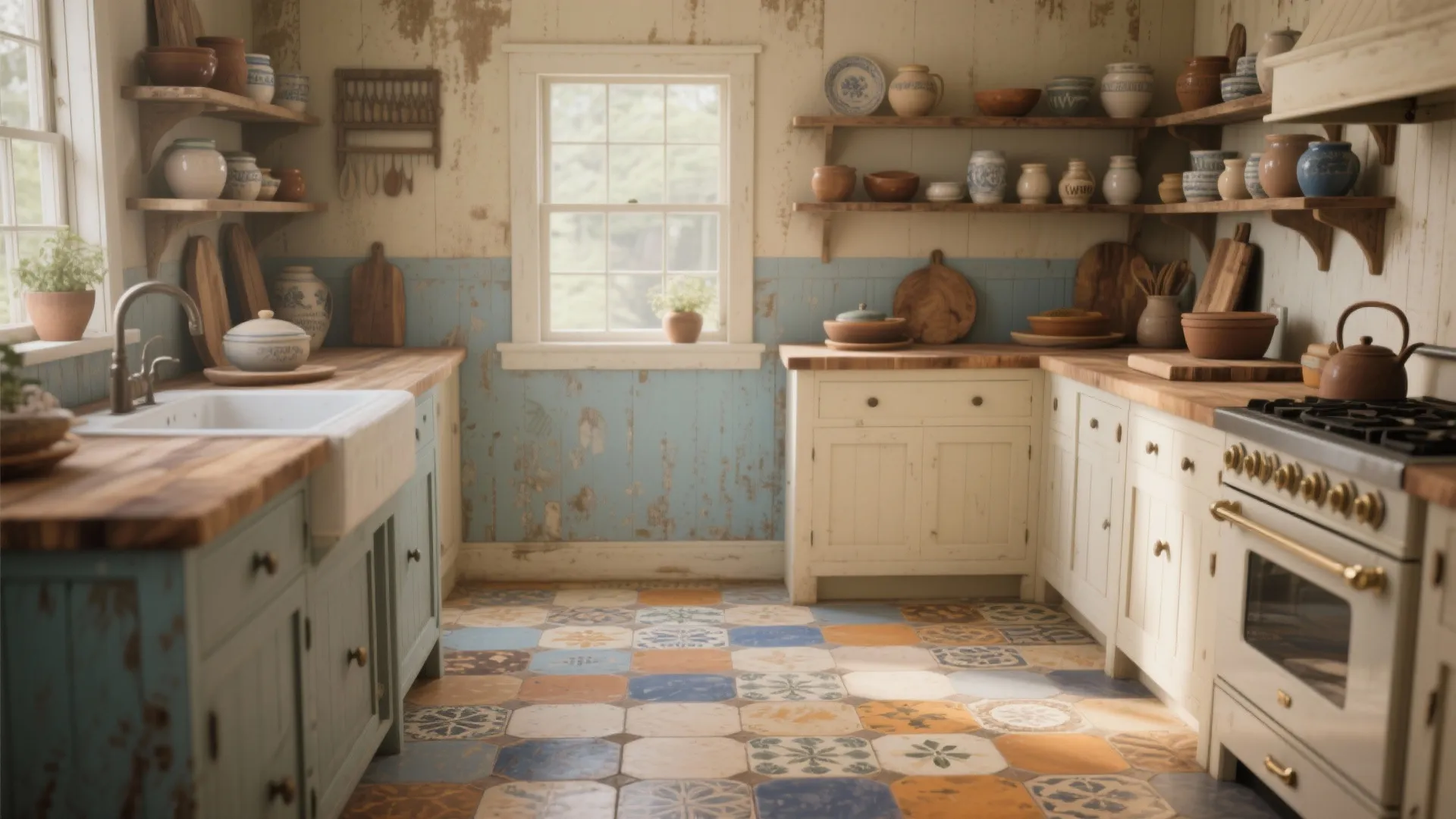 2. Mix-and-match patchwork for a cottage feel