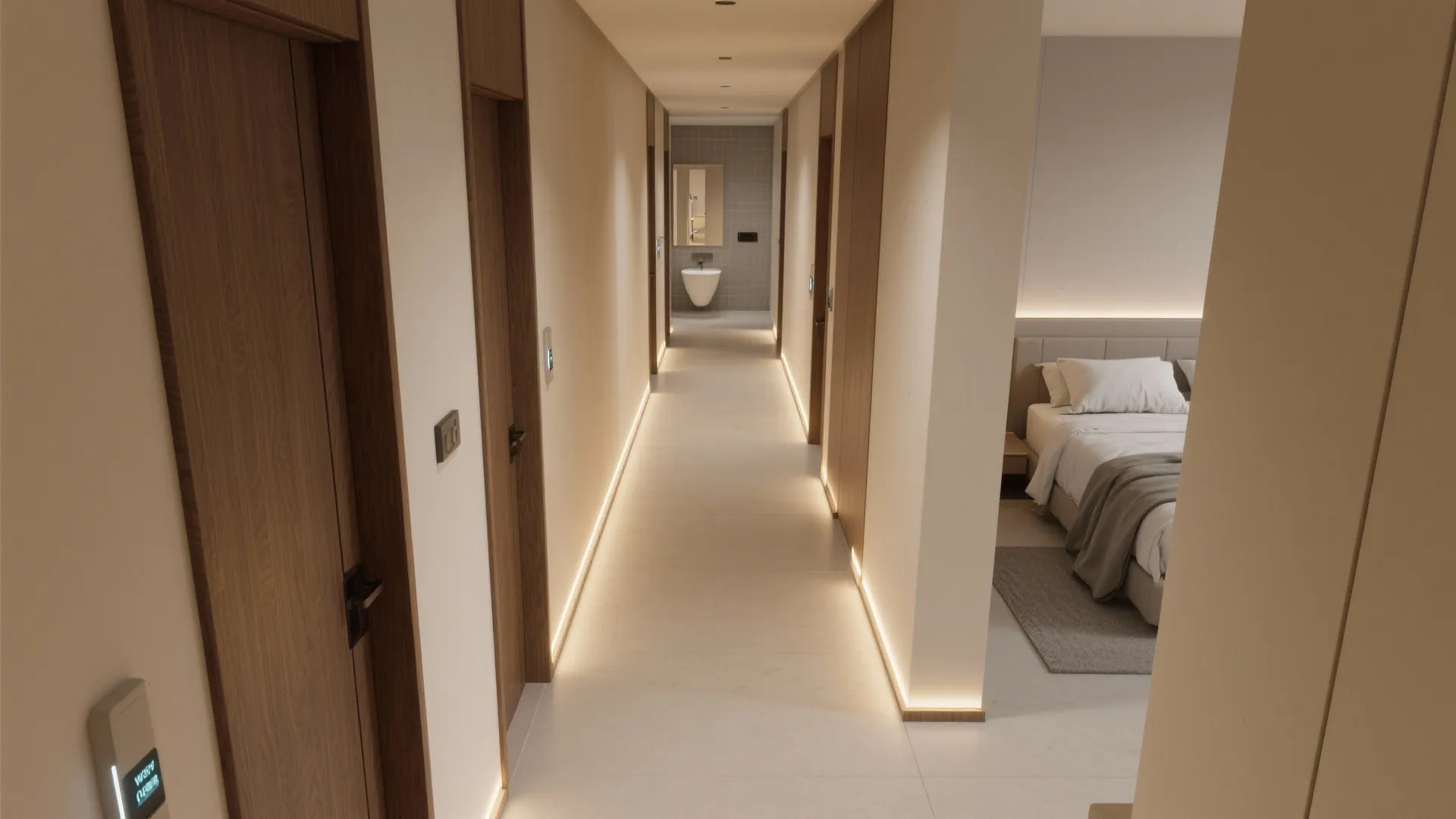 Wide, Well-Lit Circulation and Discreet Smart Safety