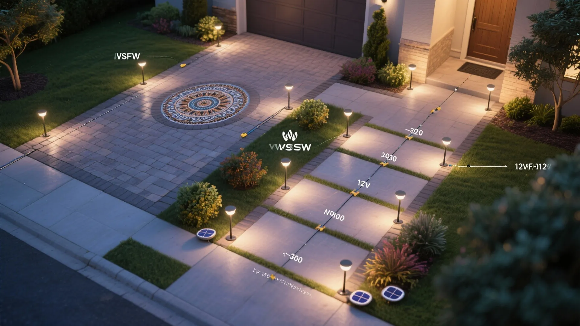 Path and Rangoli Glow with Low-Voltage Accents