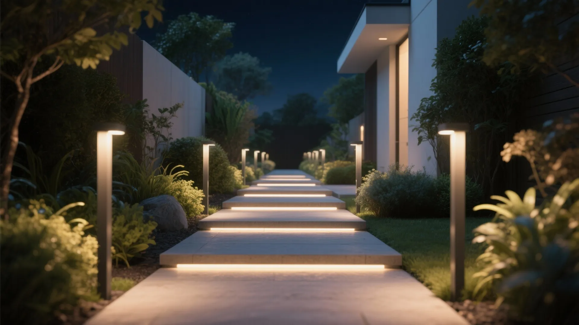 3. Path and step lighting for safety and rhythm