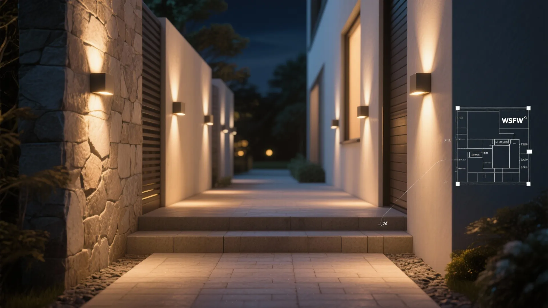 1. Nighttime Pathway Ambience