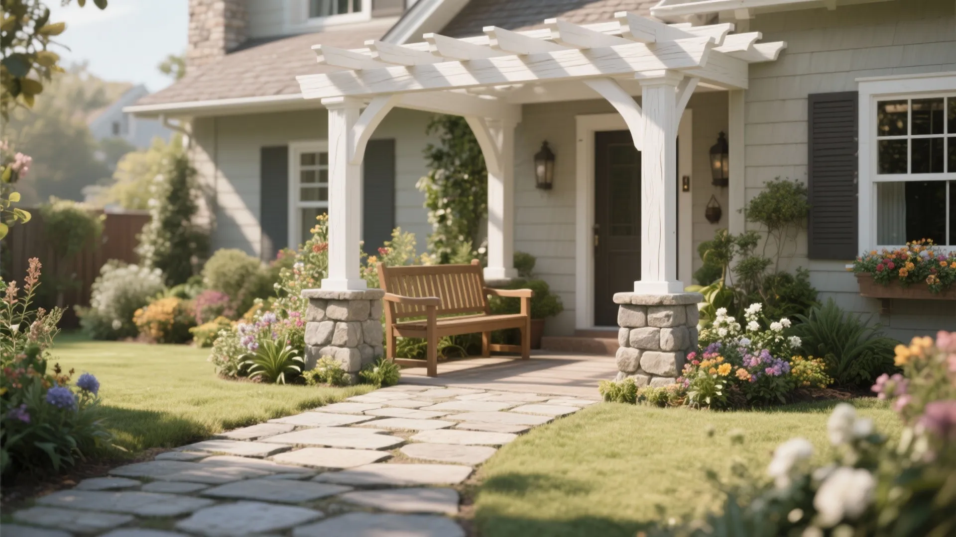 3. Add a Pathway and Seating Corner