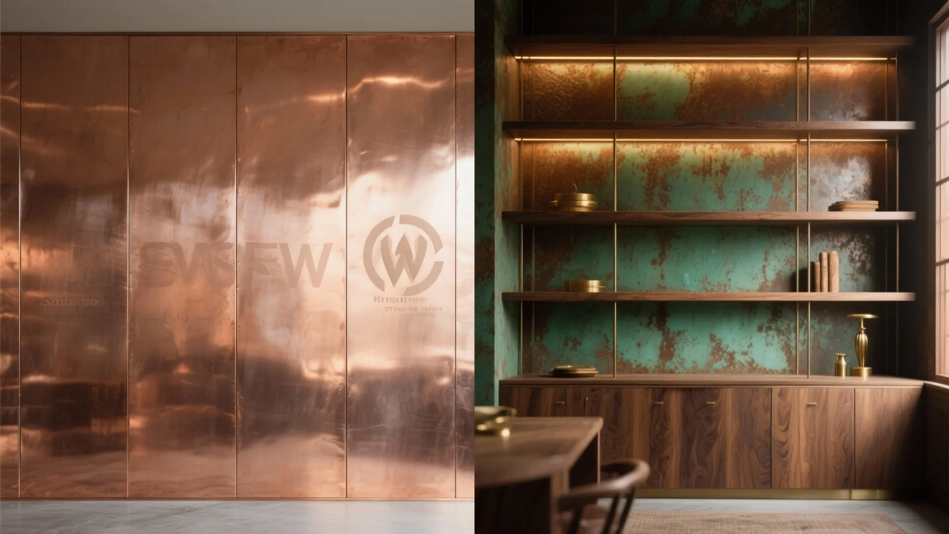 3. Patinated Copper for Vintage Character