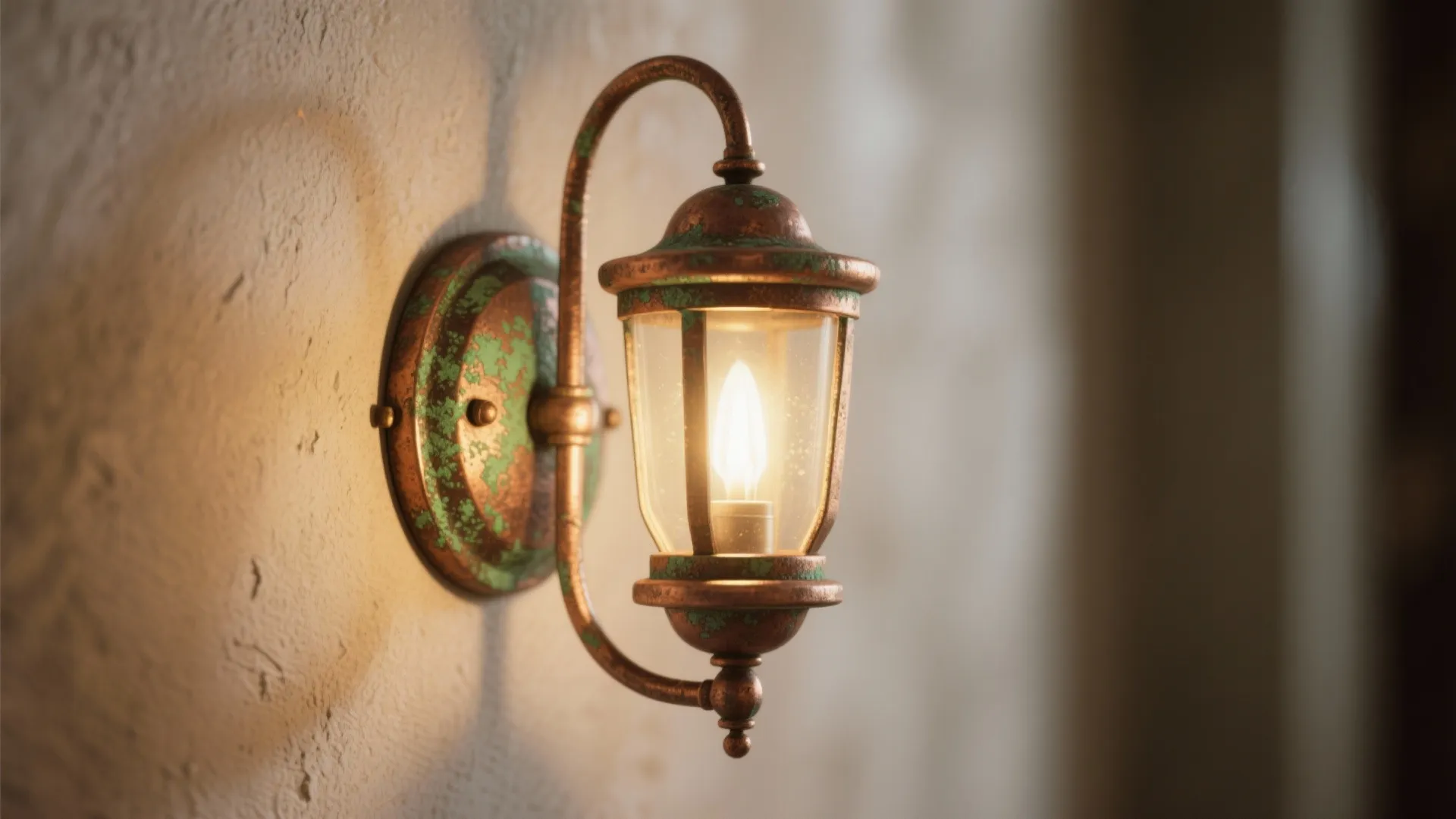 1. Patina-aged Copper Sconces for Rustic Charm