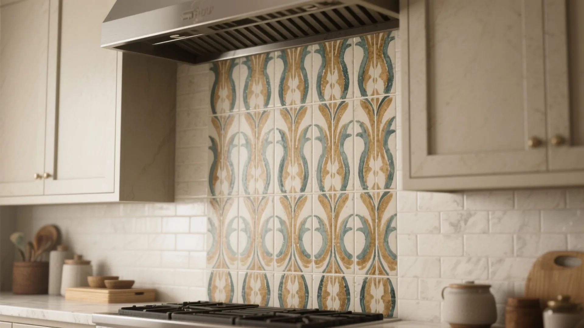 2. Patterned Backsplash as Artwork
