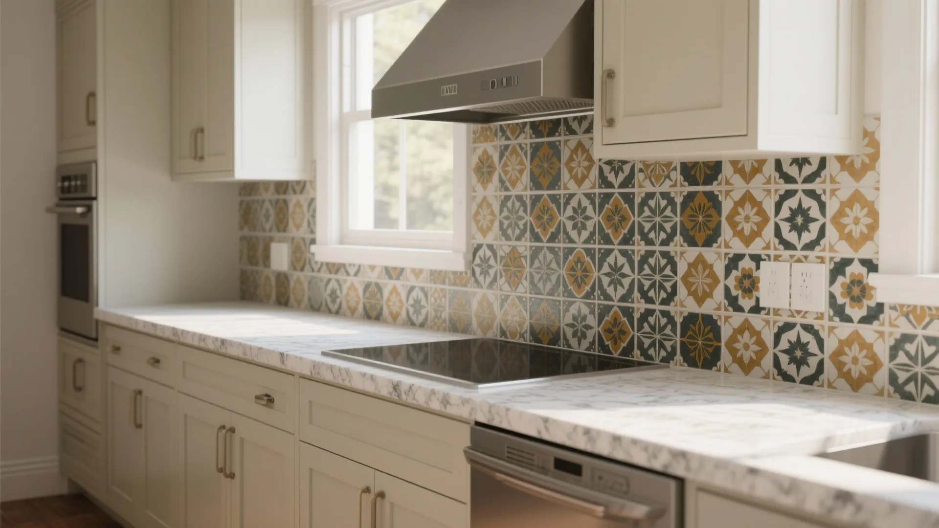 5. Pattern play: mixing tile backsplashes with plain granite