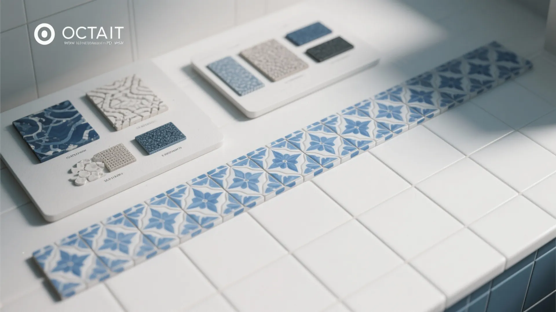 4. Patterned Blue-and-White Feature Tile