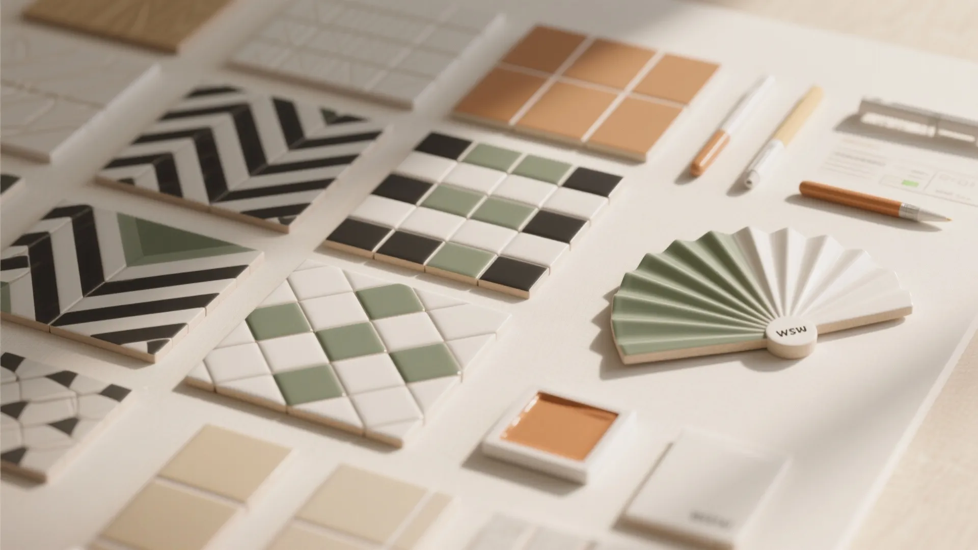 4) Pattern Play: Herringbone, Checker, or Scallop