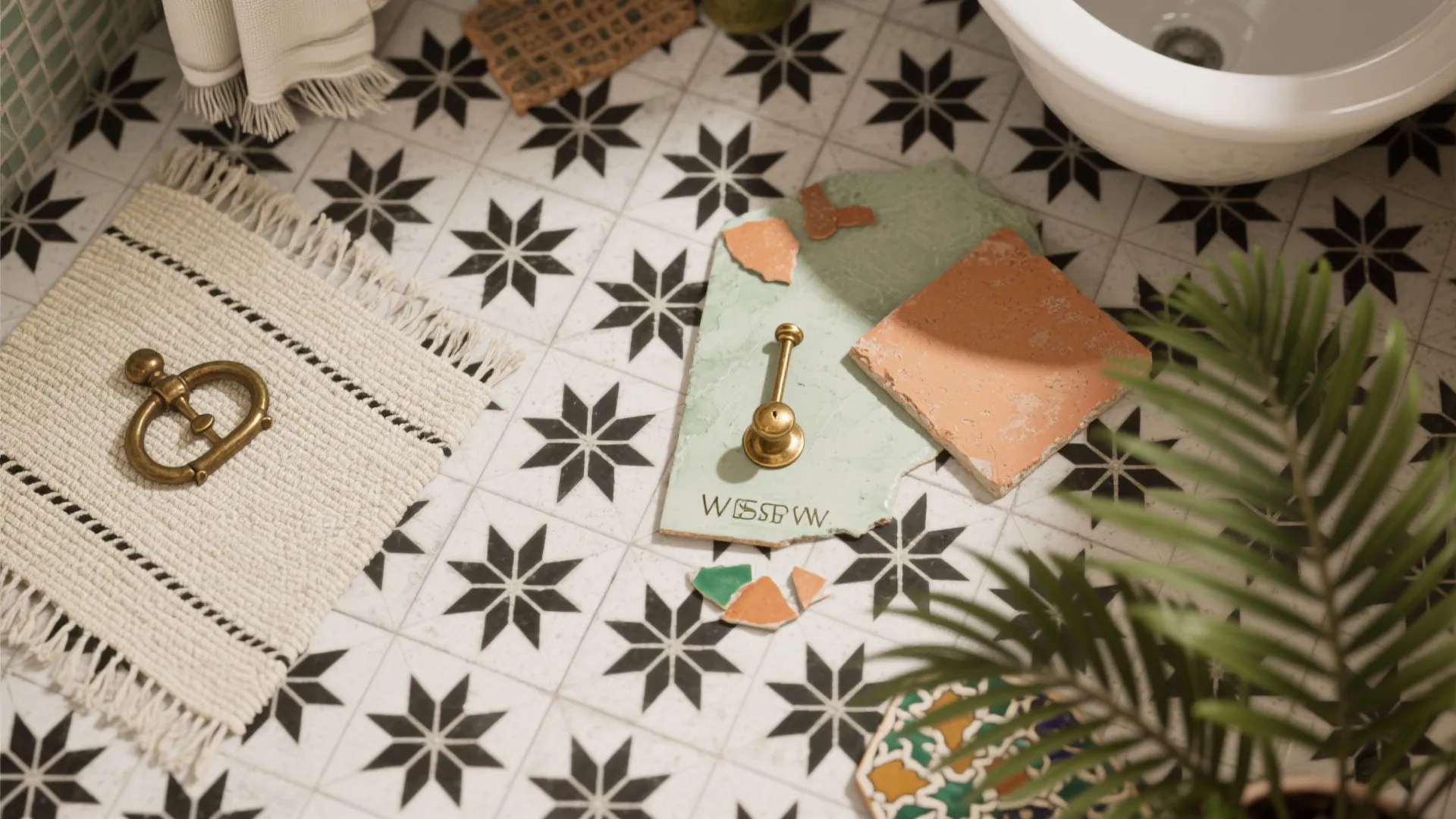 Patterned Floors, Textiles & Plants: Riad Comfort at Home