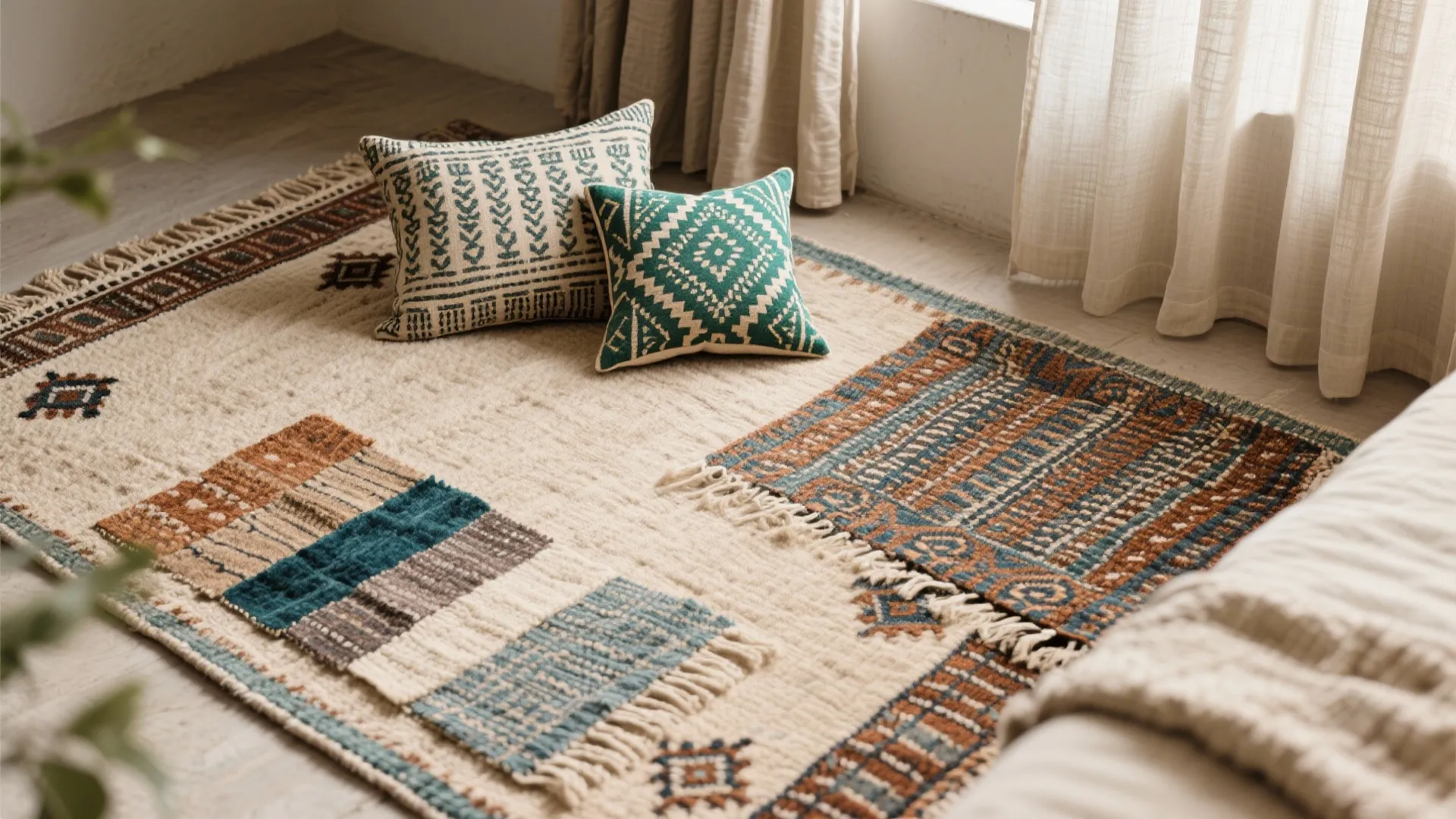 Pattern Mix: Block Print, Ikat, and Kilim Rugs