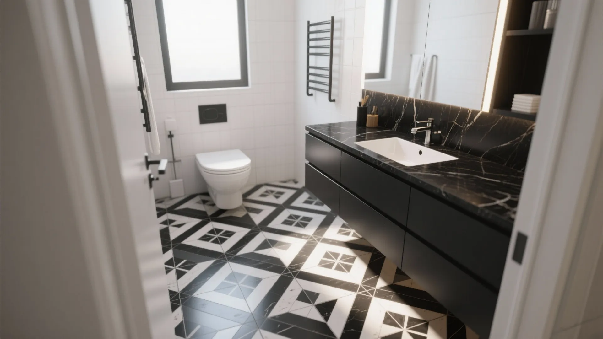 5. Use Patterned Floor Tiles