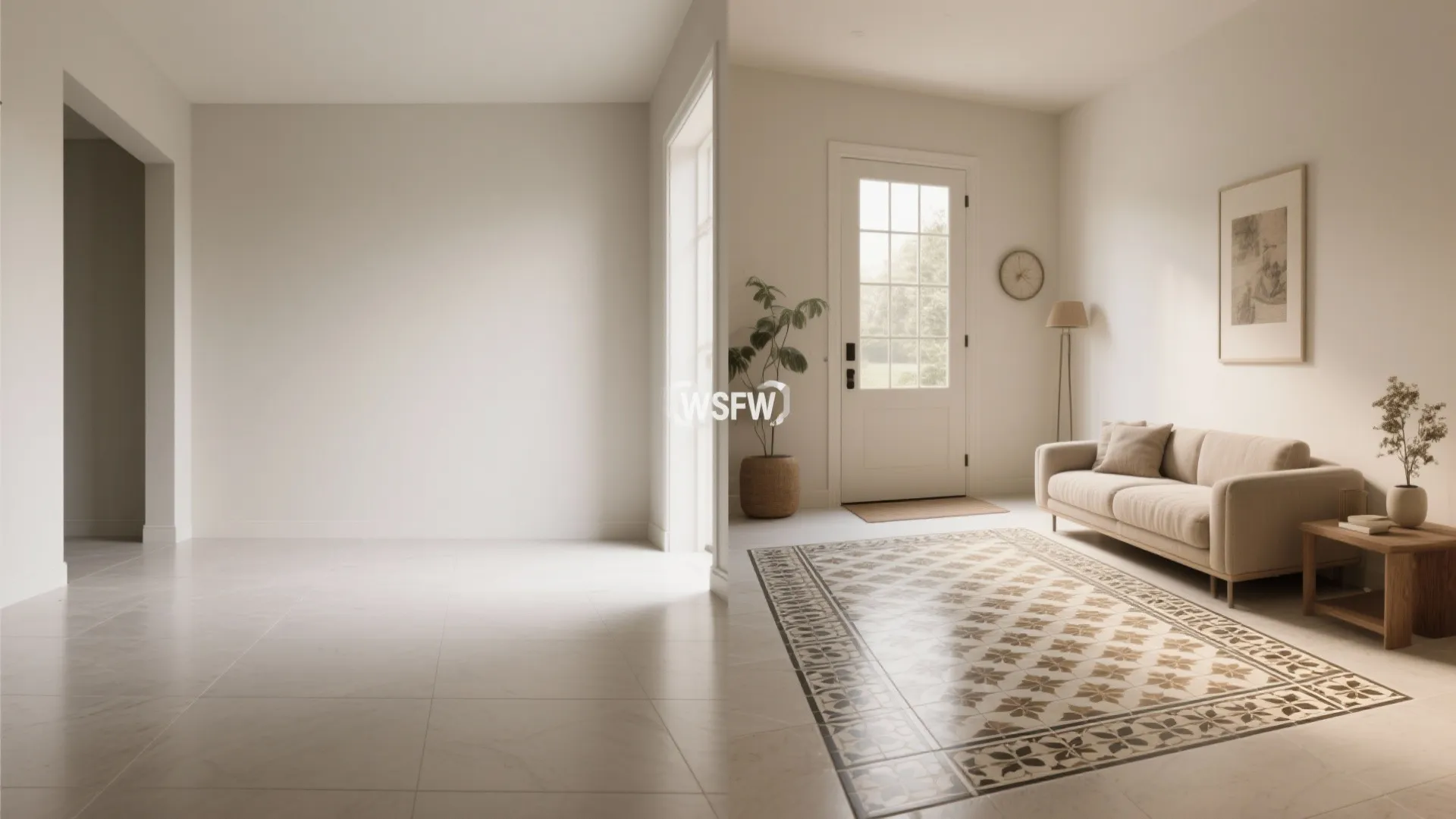 4. Patterned tiles as a scaled focal area