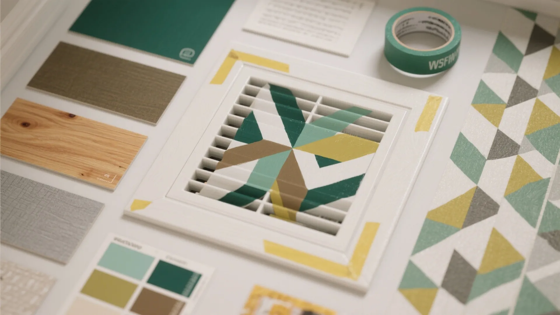 4. Painted pattern or wallpapered insert — boldness on a budget