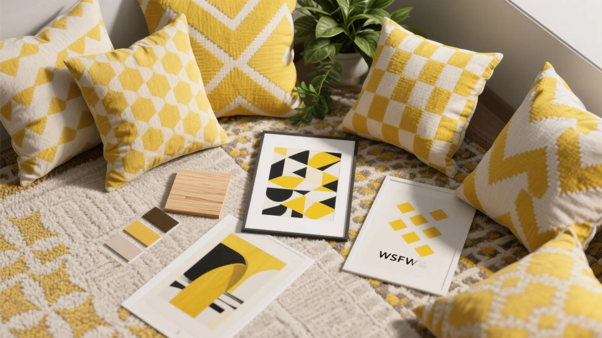 4. Pattern Play: cushions, rugs and art