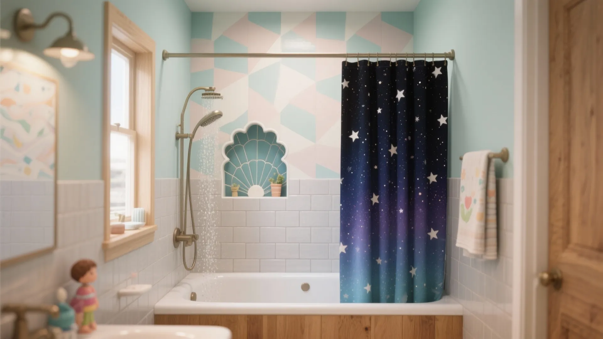 Pattern Play: Tile, Peel-and-Stick, and Shower Curtains