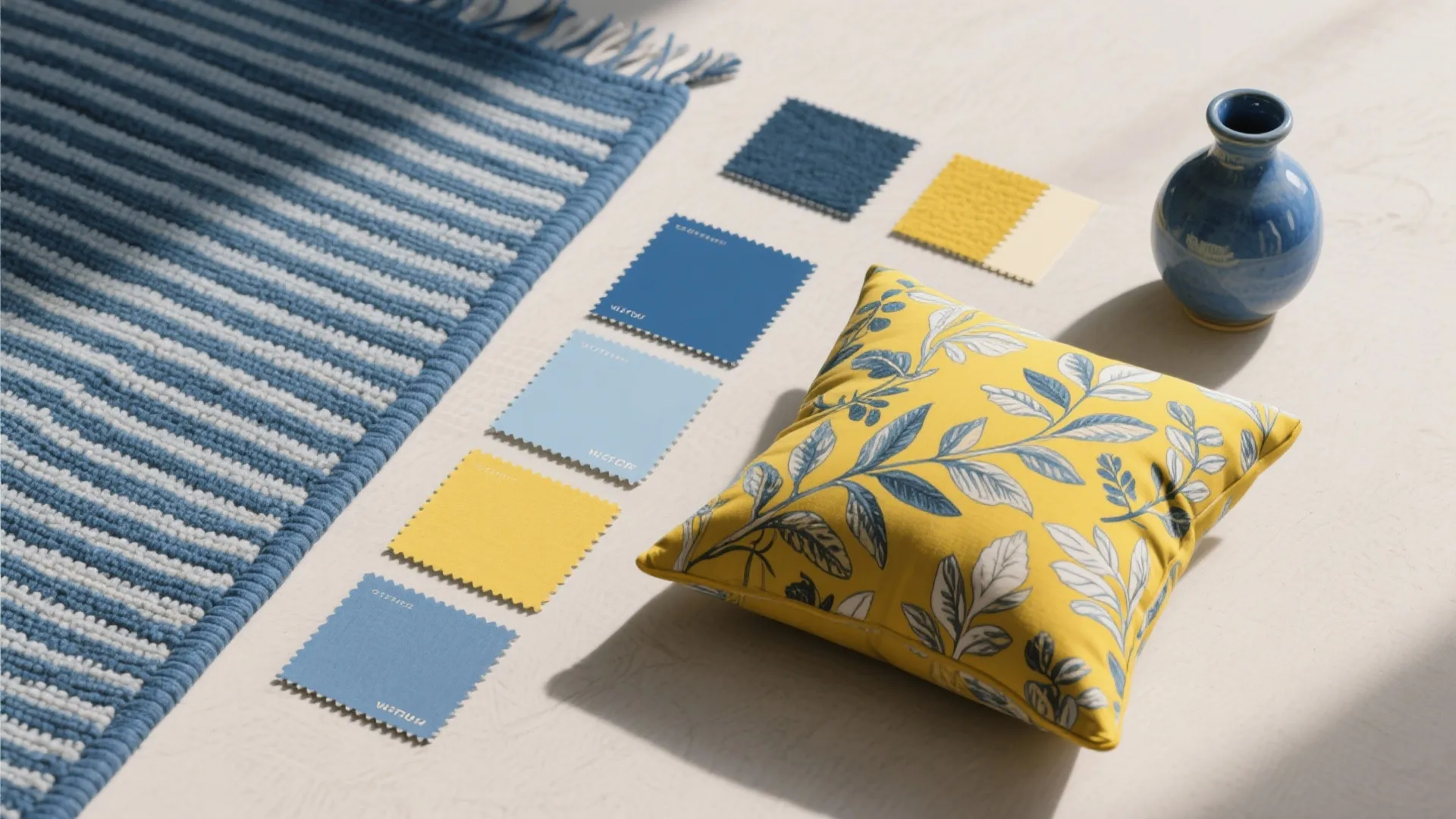 3. Pattern Play: Blue Stripes with Sunny Prints