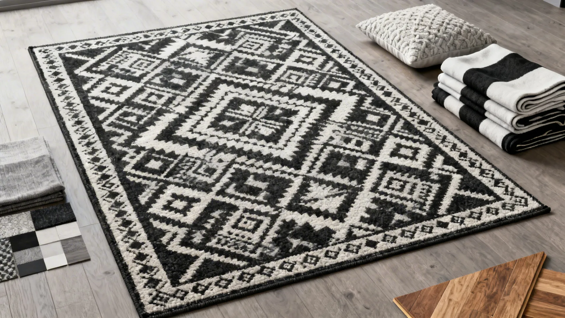 2. Pattern Play with Rugs and Throws