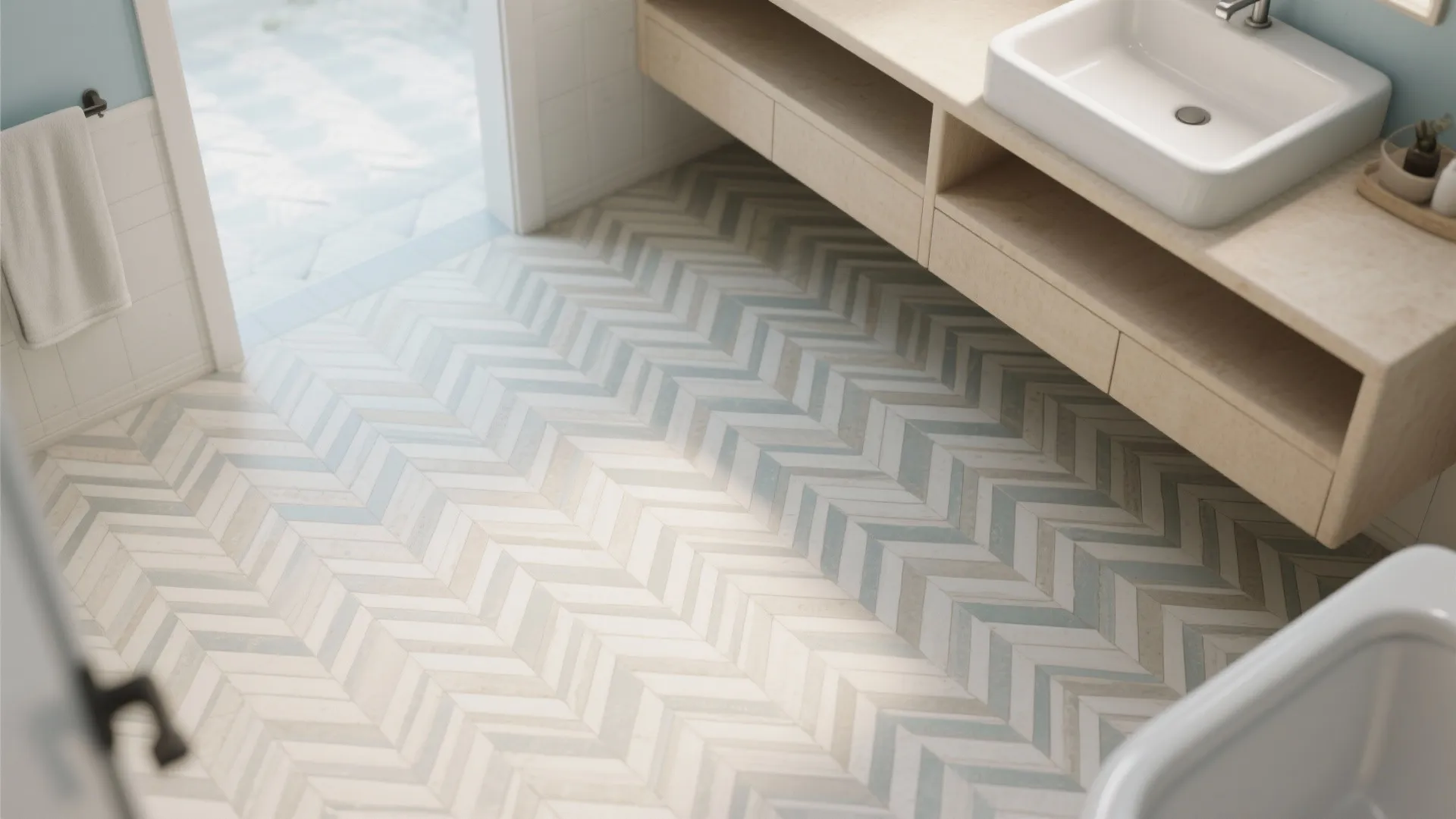 3. Pattern play with subtle tiles
