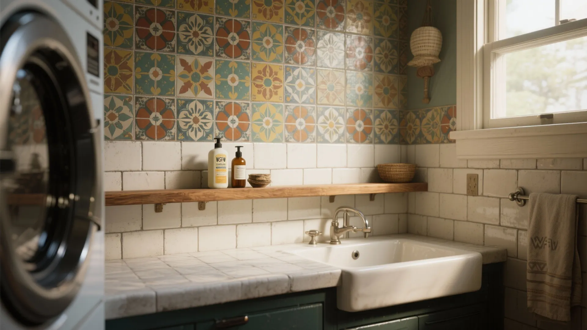 4. Bold Cement or Porcelain Tile for Character