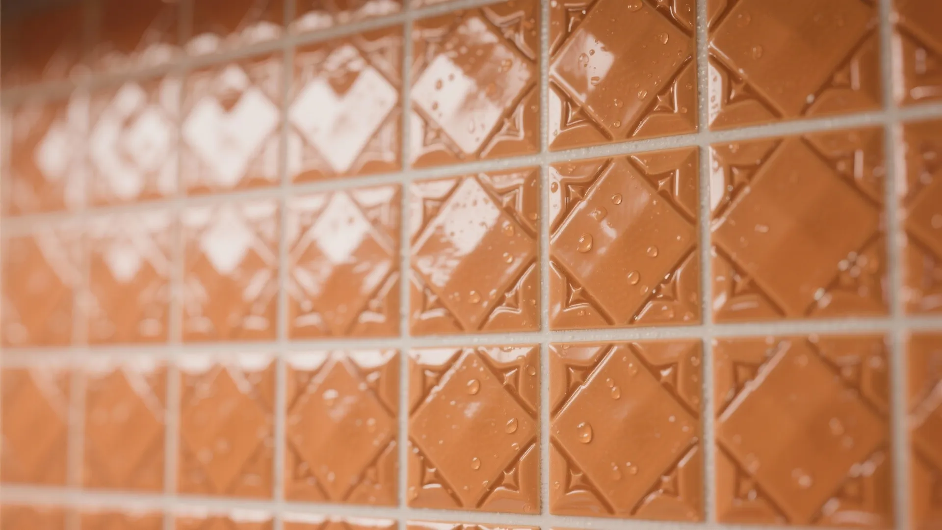 Orange Tiles with Playful Patterns