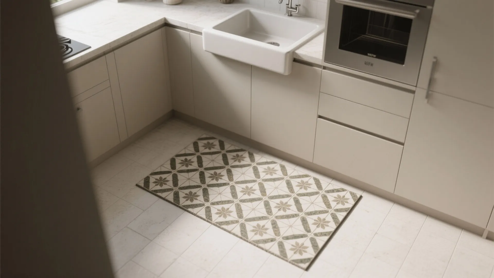 3. Patterned tiles used sparingly
