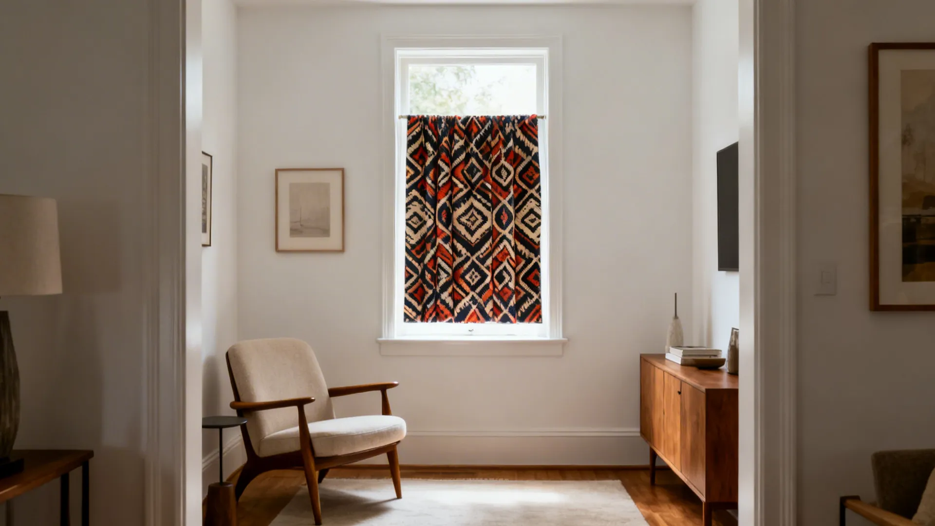 3. Patterned Accent Drapes