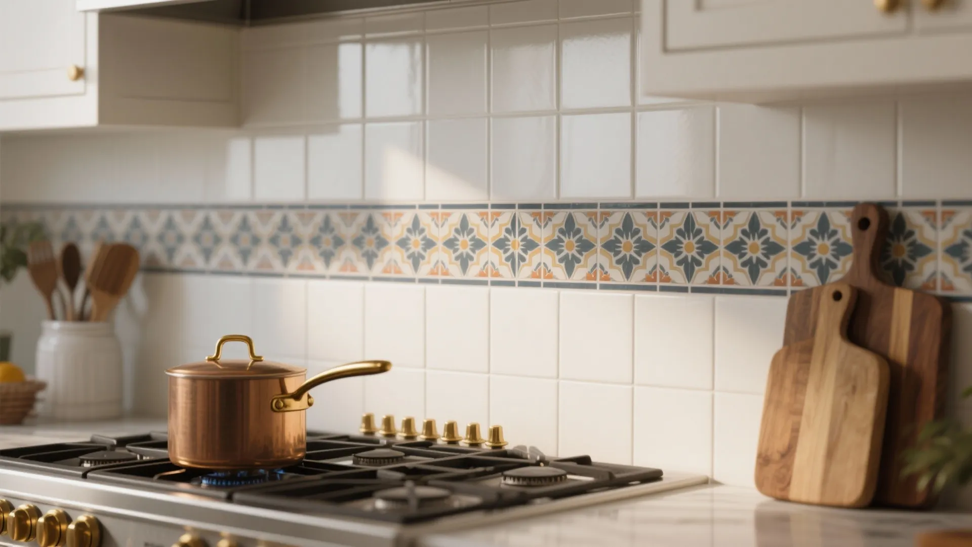 3. Accent with patterned tile or color to avoid sterility