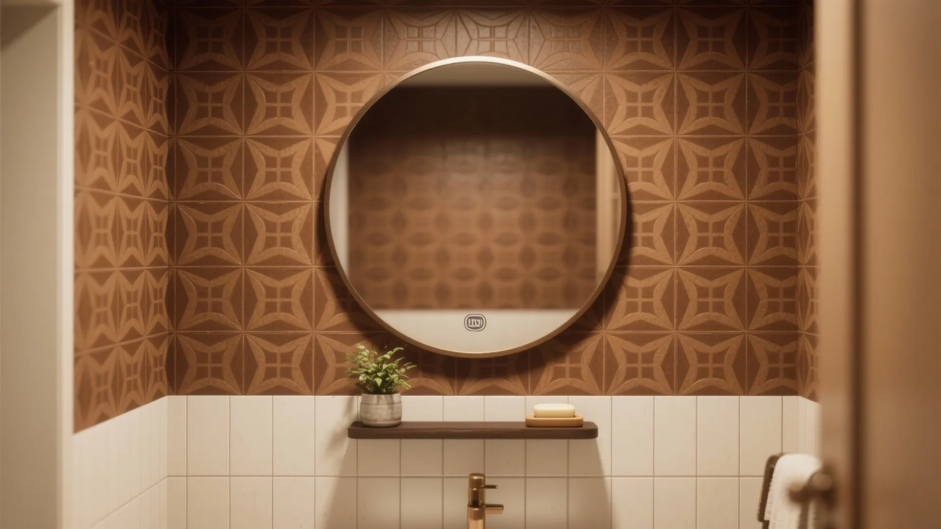 3. Patterned Brown Accent Wall