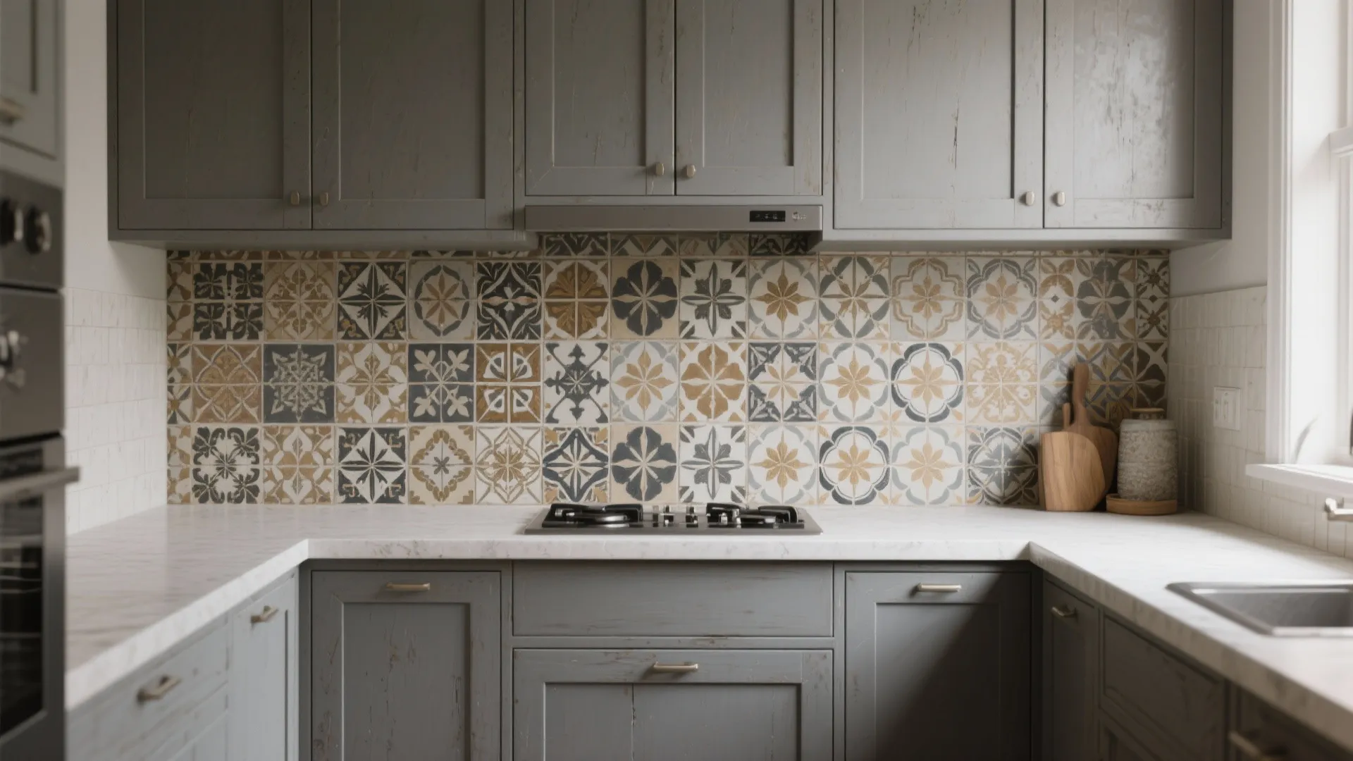 5. Contrast with bold tile or patterned backsplashes