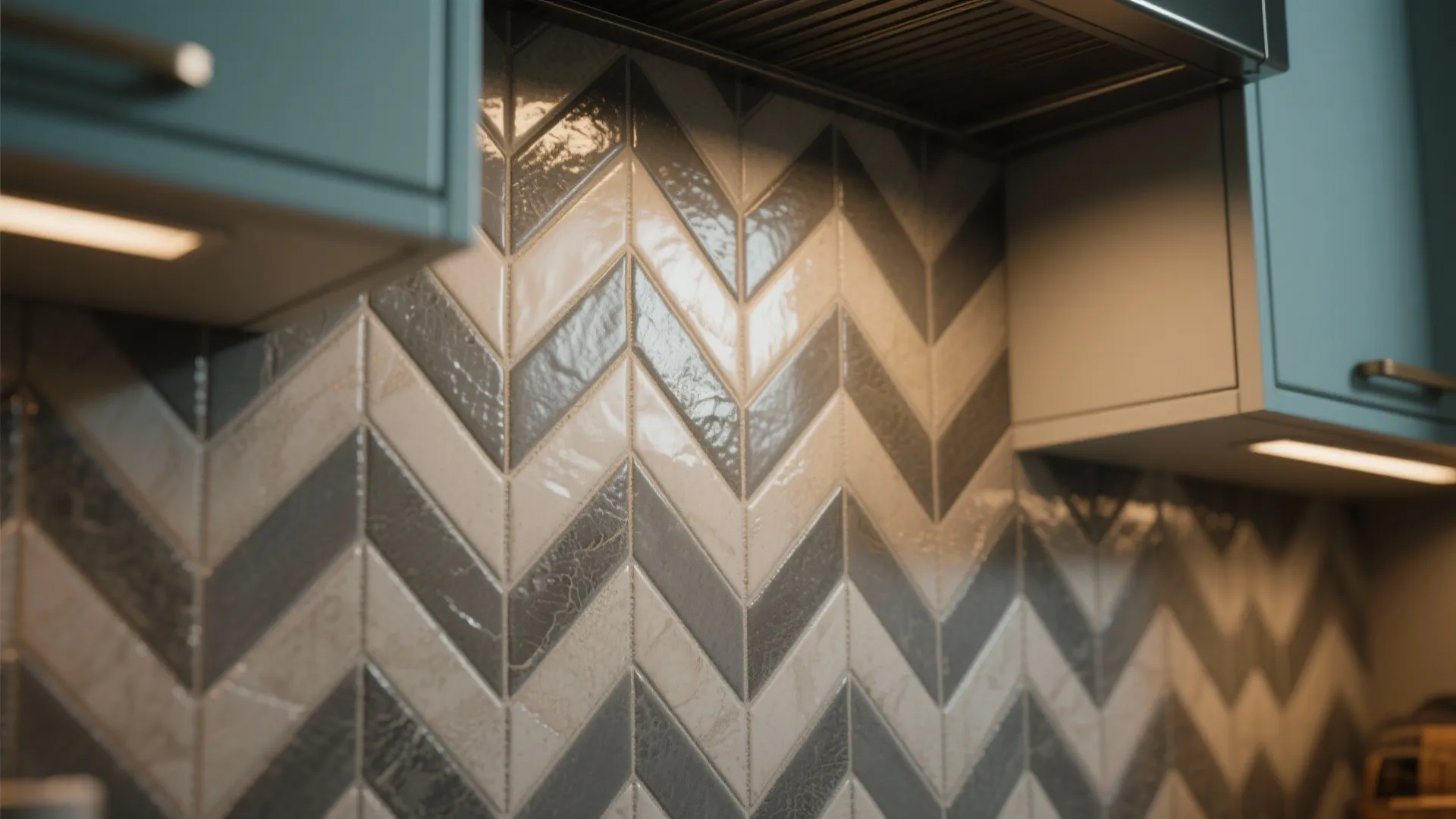 5. Patterned Backsplash to Connect the Greys