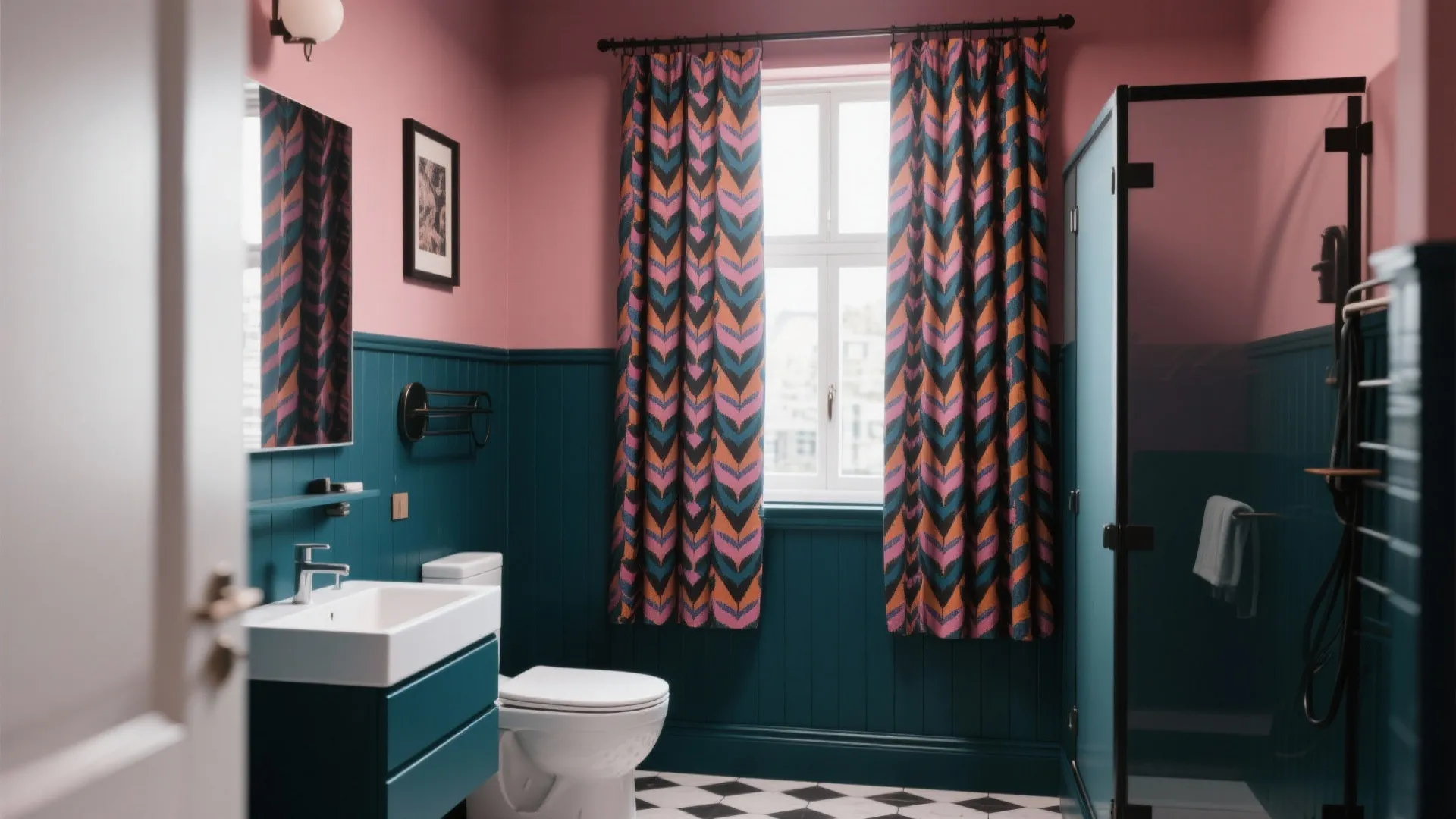 7. Patterned Blackout Curtains