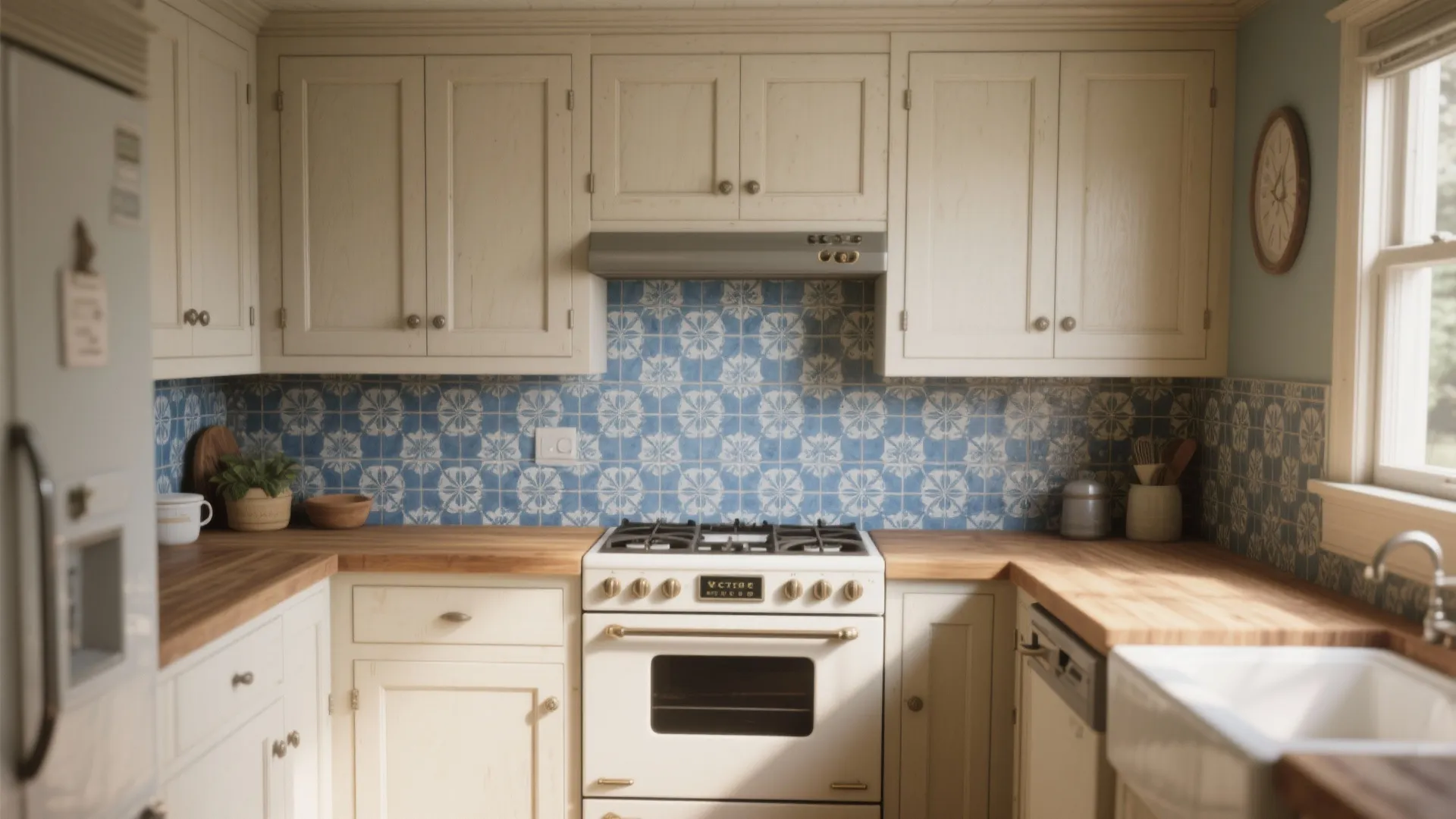 4. Patterned Blue Ceramic for Vintage Vibes