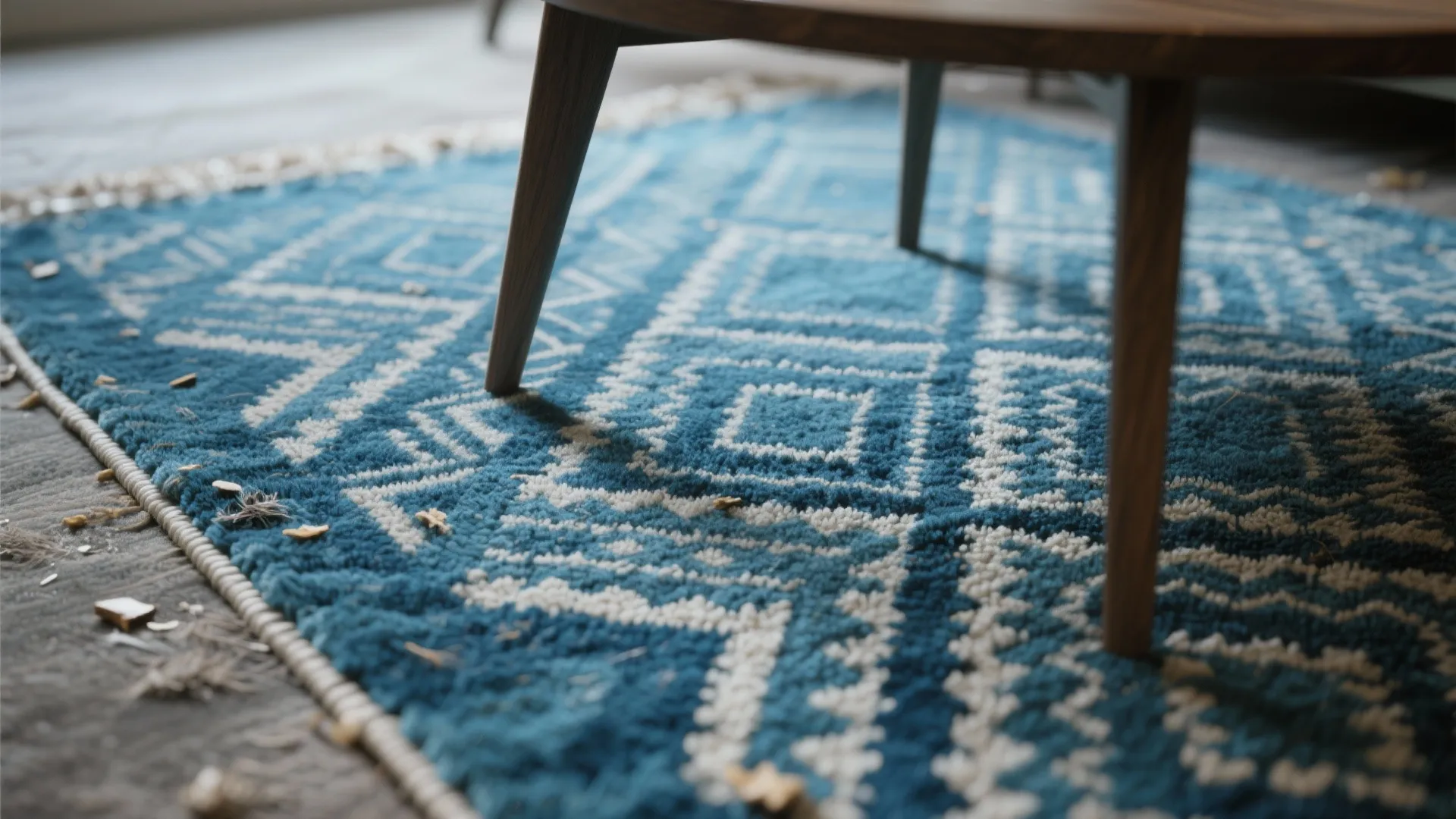 4. Patterned Blue Rugs for Hidden Chaos