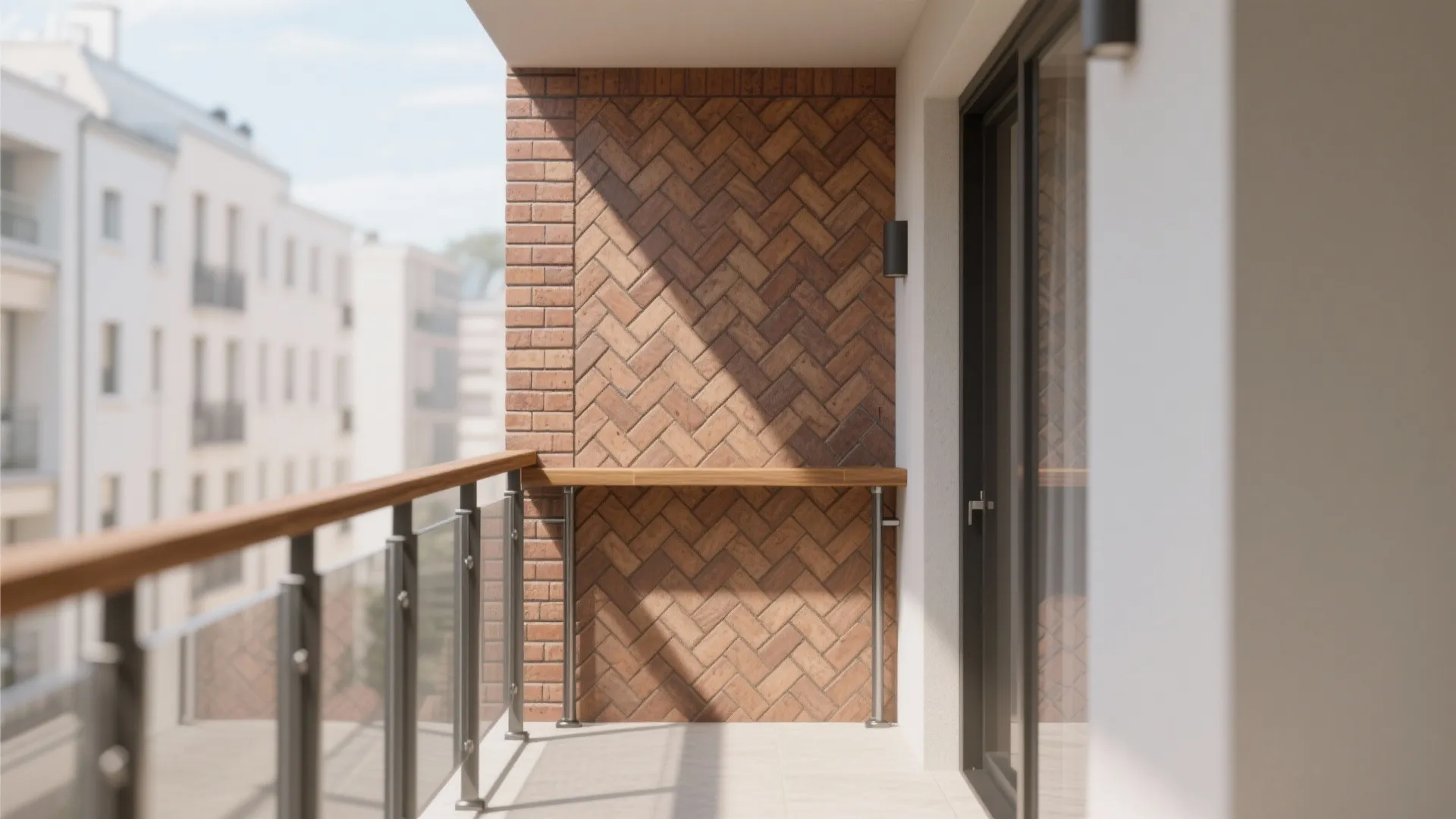 Patterned Brickwork with Mixed-Material Railings