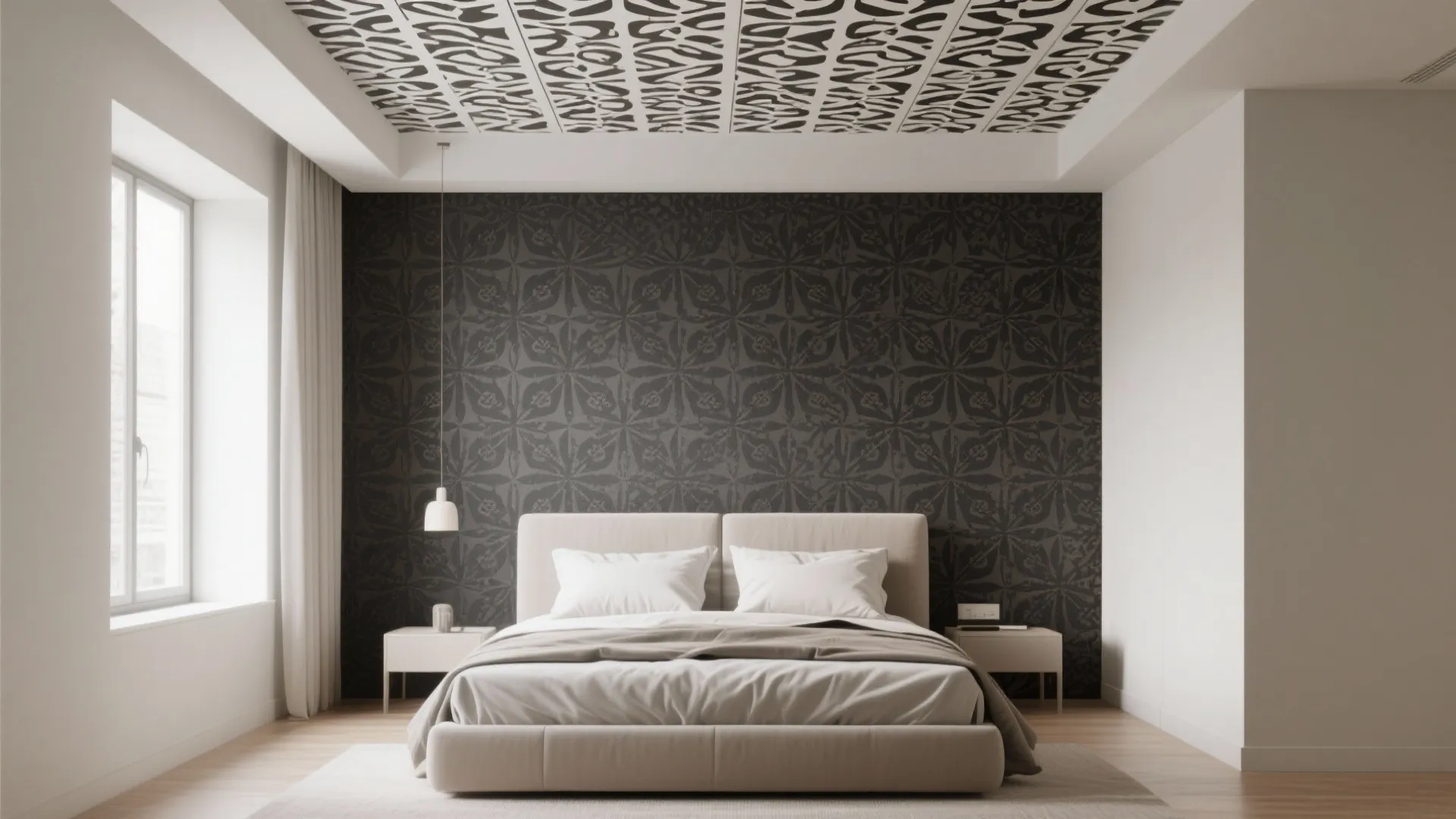 4. Patterned Ceiling, Minimal Walls