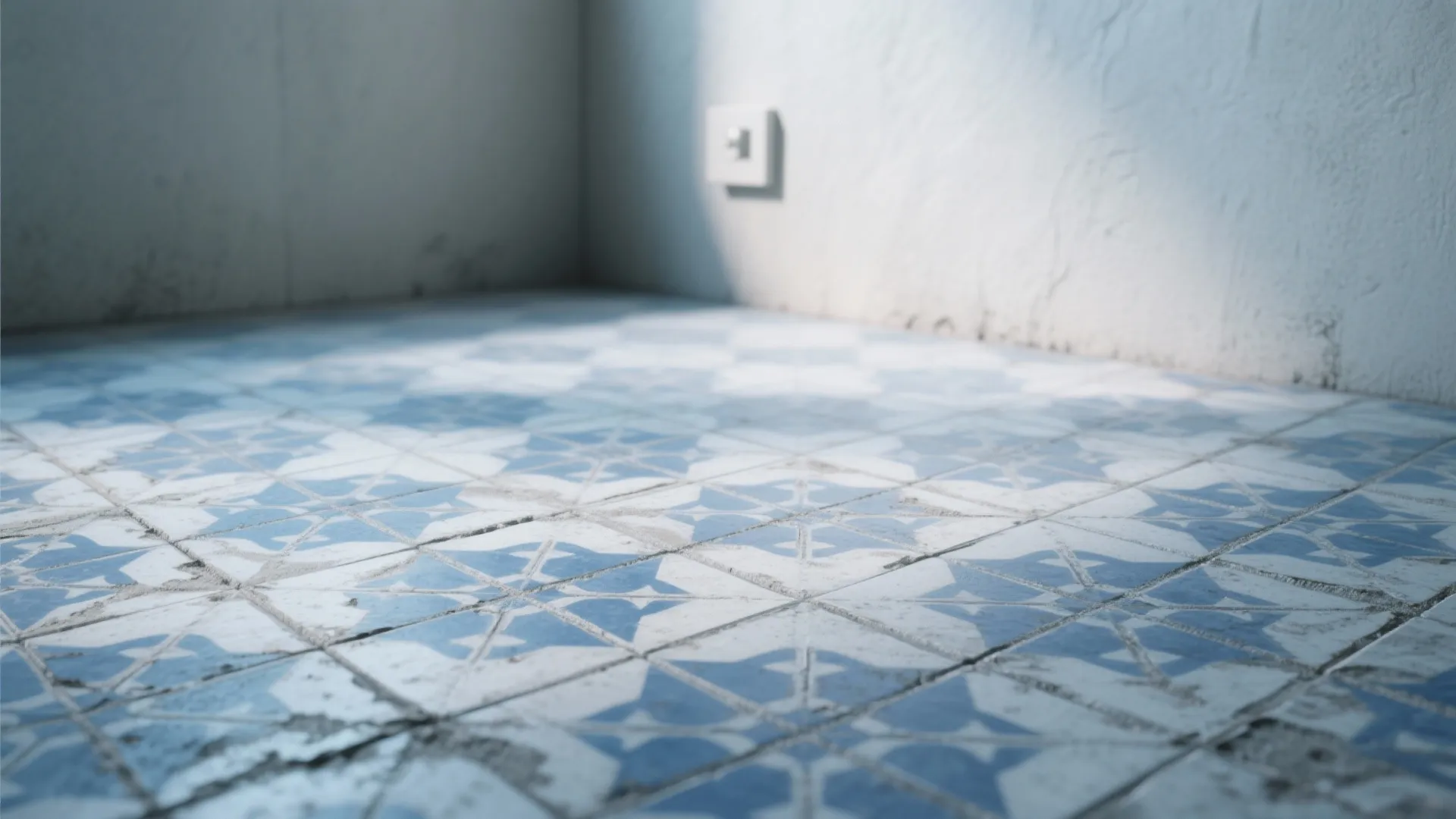 3. Patterned Blue Cement Tiles as a Focal Point