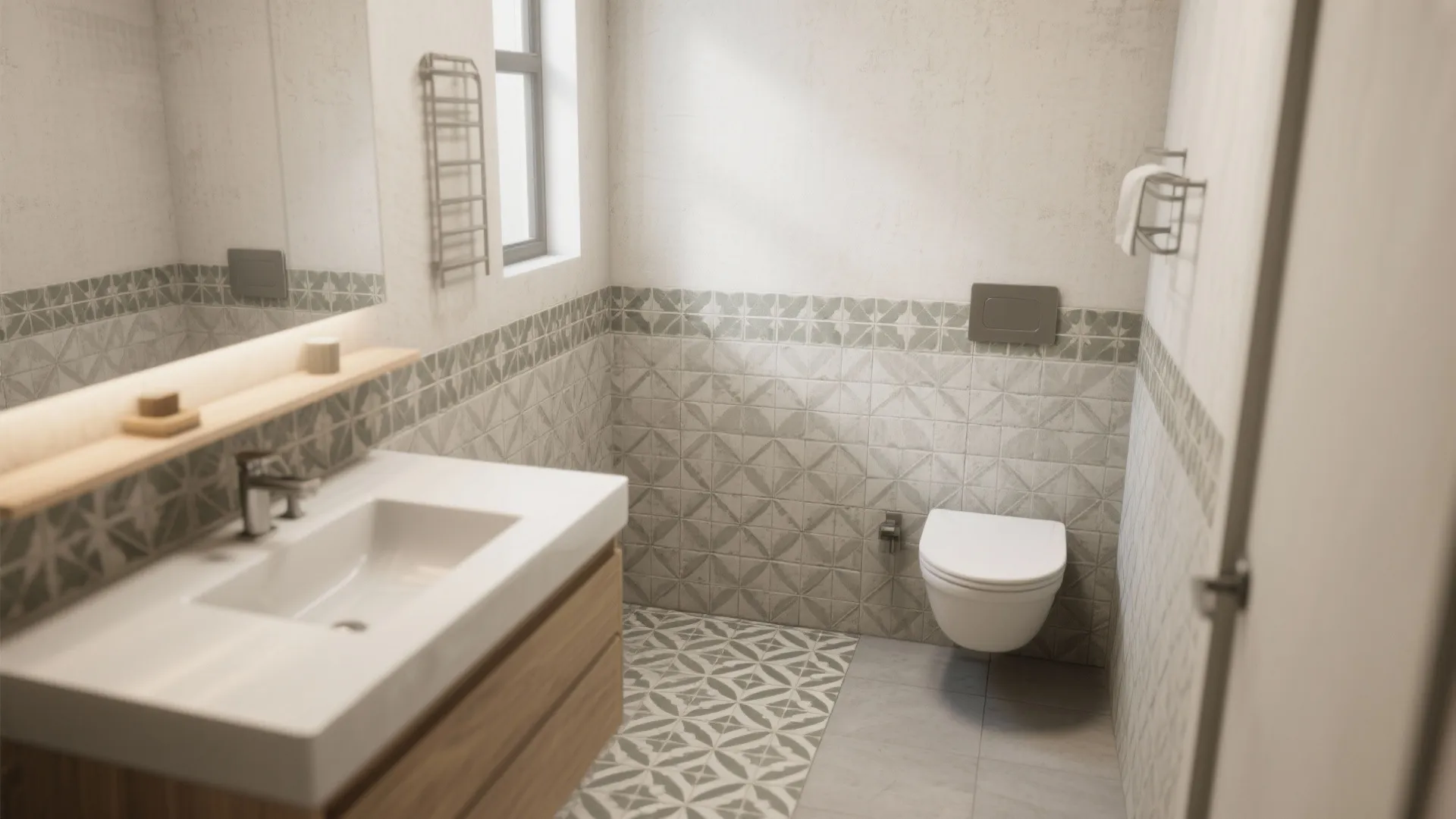 4. Patterned Cement-Style Tile