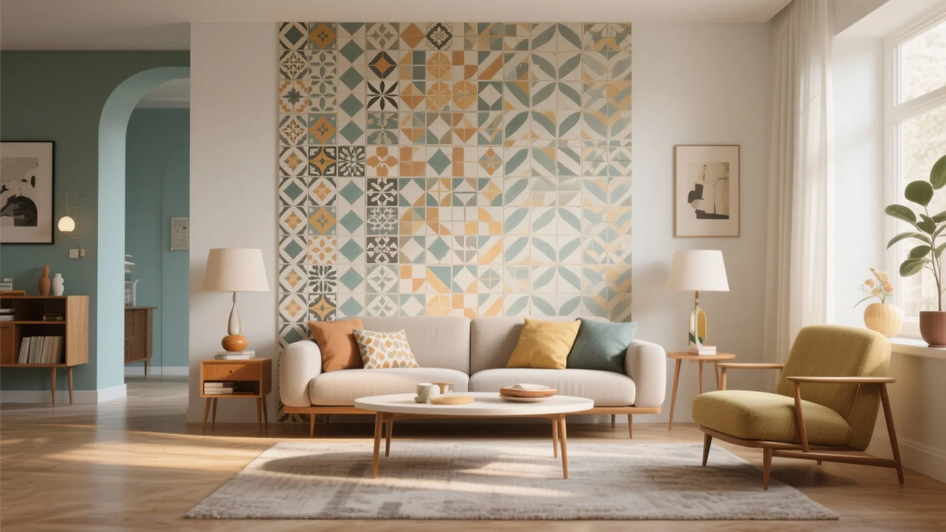 3. Patterned Cement Tiles for Retro Charm