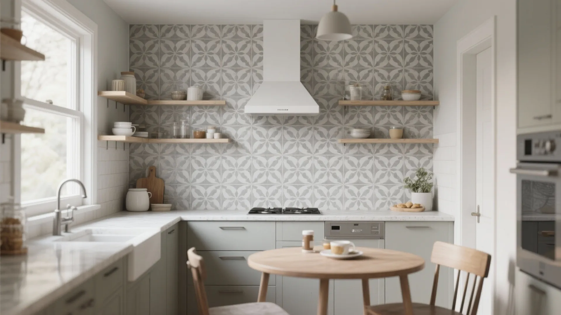 5. Patterned Cement-look Porcelain