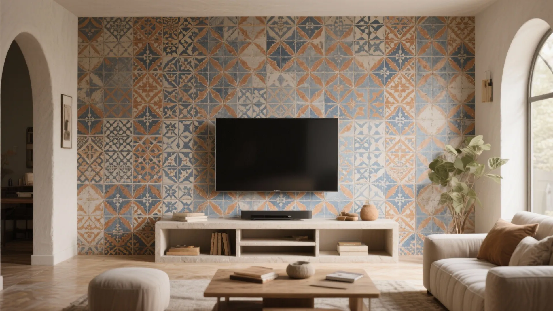 4. Patterned Cement Tiles as an Art Piece